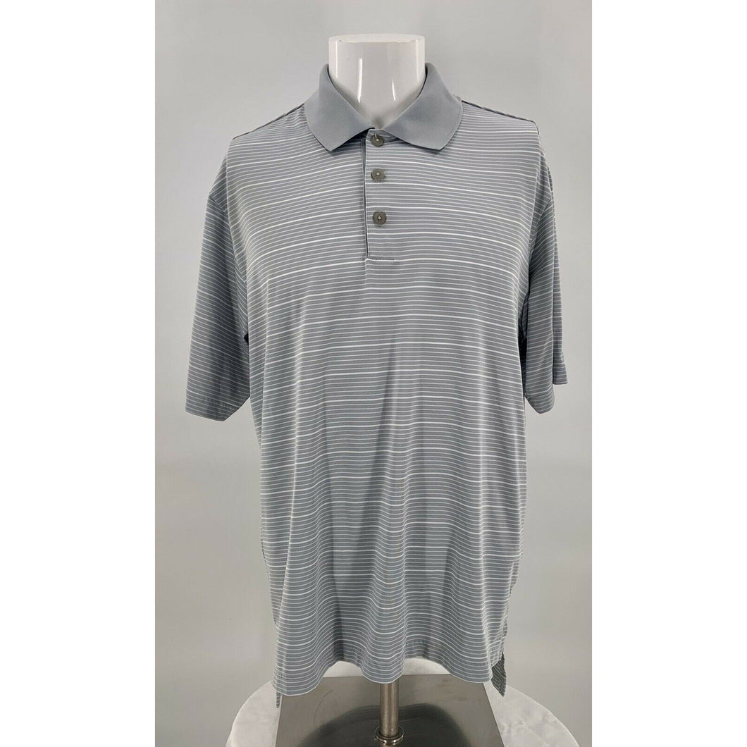 Mens ADIDAS CLIMALITE Gray Golf Polo Shirt Breathable Size M