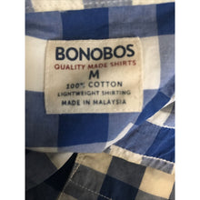 Load image into Gallery viewer, Mens Bonobos Light Weight Blue White Checkered Button Down Long Sleeve Size M
