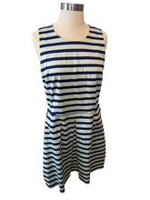 Load image into Gallery viewer, Gap Sleeveless Dark Blue light Blue  Striped Dress Size 6
