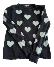 Load image into Gallery viewer, Girls Tucker + Tate Blue Sweater Silver Hearts Size 7
