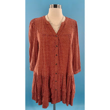 Load image into Gallery viewer, ANTHROPOLOGIE Holding Horses Tunic Dress Size XS Rust V-Neck Boho Festival
