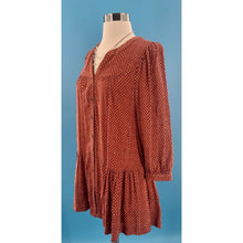 Load image into Gallery viewer, ANTHROPOLOGIE Holding Horses Tunic Dress Size XS Rust V-Neck Boho Festival
