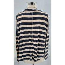 Load image into Gallery viewer, Kori America Women&#39;s Button Up Cardigan Striped Gray Cream Small
