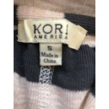 Load image into Gallery viewer, Kori America Women&#39;s Button Up Cardigan Striped Gray Cream Small
